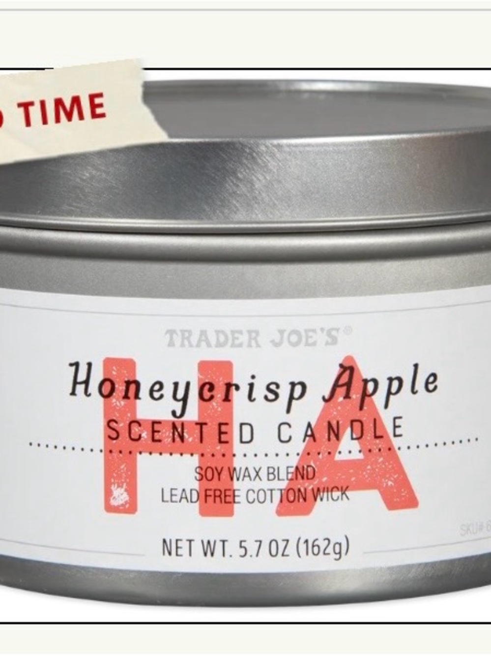 Trader Joe’s Honeycrisp Apple Scented Soy Candle Smells Incredible - Great Gift - Picture 2 of 4